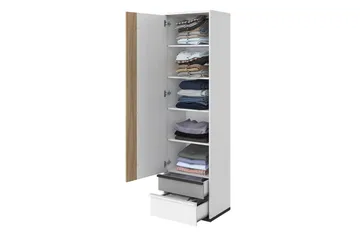 Metropolitan Garderob 55x199 cm - Brun/Vit/Ljusgrå/Svart - Förvaring - Sko- & klädförvaring - Garderober & garderobssystem