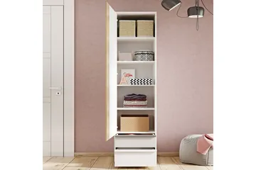 Metropolitan Garderob 55x199 cm - Brun/Vit/Ljusgrå/Svart - Förvaring - Sko- & klädförvaring - Garderober & garderobssystem
