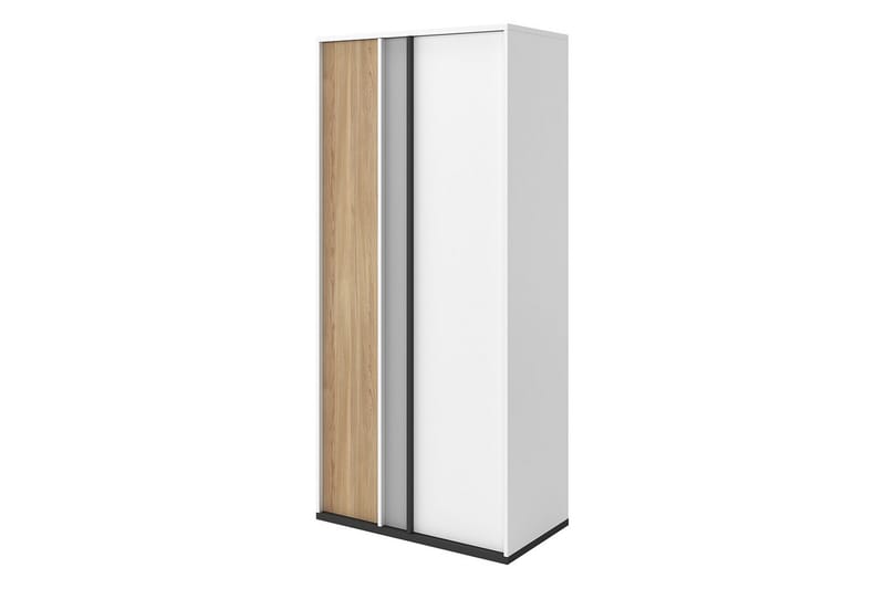 Metropolitan Garderob 90x199 cm - Brun/Vit/Ljusgrå/Svart - Förvaring - Sko- & klädförvaring - Garderober & garderobssystem