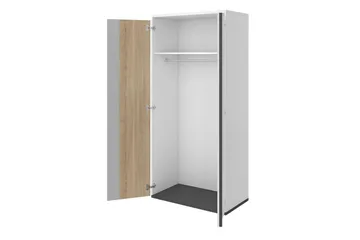 Metropolitan Garderob 90x199 cm - Vit/Grå/Svart - Förvaring - Sko- & klädförvaring - Garderober & garderobssystem