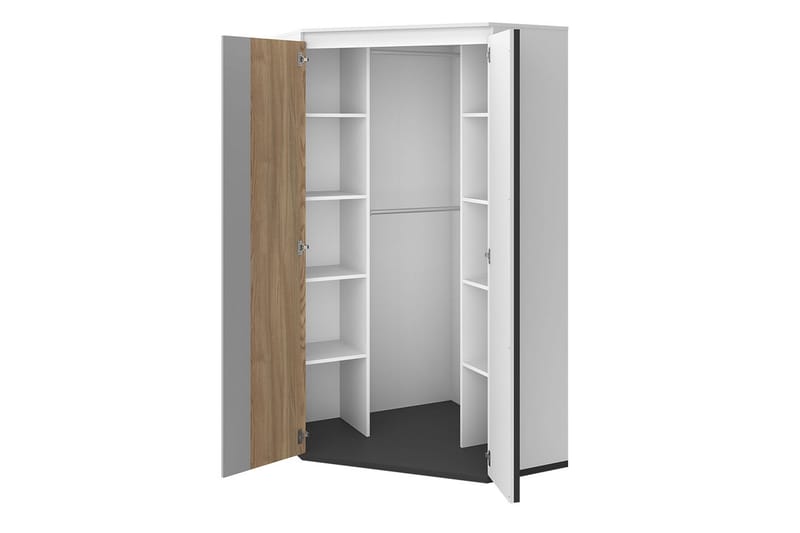 Metropolitan Garderob 95x199 cm - Brun/Vit/Ljusgrå/Svart - Förvaring - Sko- & klädförvaring - Garderober & garderobssystem