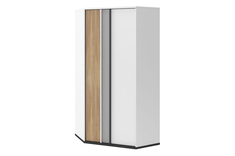 Metropolitan Garderob 95x199 cm, Brun/Vit/Ljusgrå/Svart