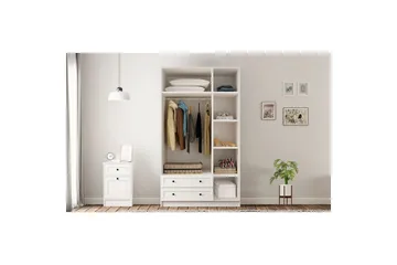 Meyra Garderob 105x184 cm - Matt Vit - Förvaring - Sko- & klädförvaring - Garderober & garderobssystem