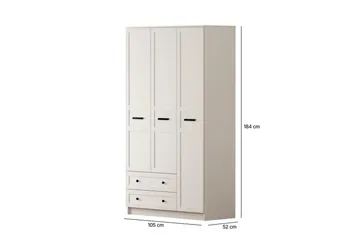 Meyra Garderob 105x184 cm - Matt Vit - Förvaring - Sko- & klädförvaring - Garderober & garderobssystem