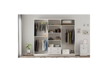 Meyra Garderob 210x210 cm - Matt Vit - Förvaring - Sko- & klädförvaring - Garderober & garderobssystem