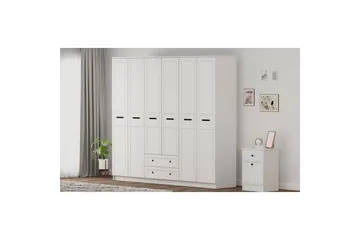 Meyra Garderob 210x210 cm - Matt Vit - Förvaring - Sko- & klädförvaring - Garderober & garderobssystem
