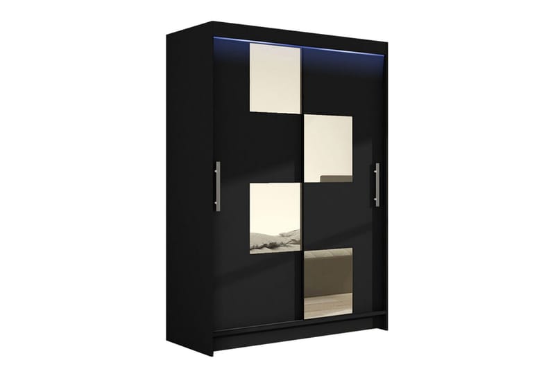 Miami Garderob 120x58x200 cm, Beige/Svart/Vit