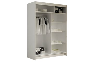 Miami Garderob 120x58x200 cm LED-belysning - Beige/Vit - Förvaring - Sko- & klädförvaring - Garderober & garderobssystem