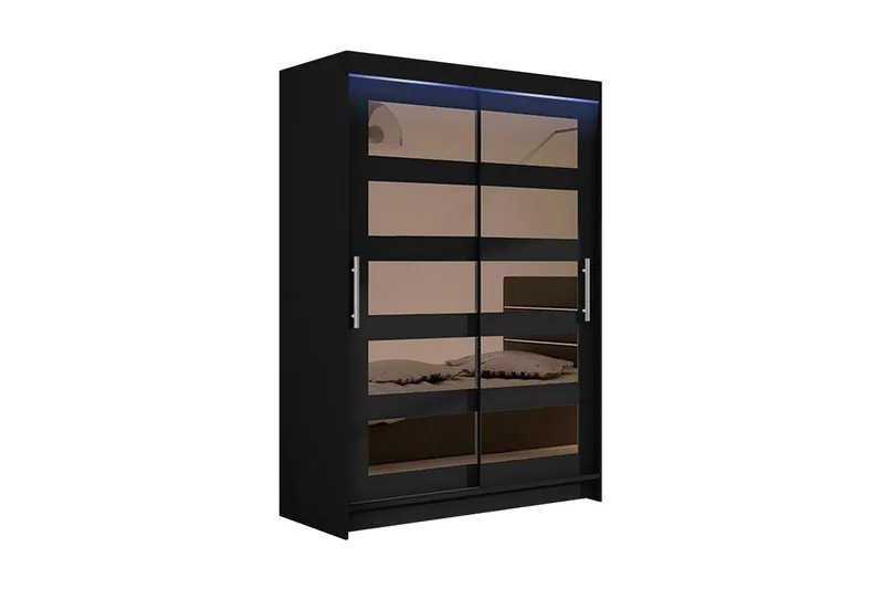 Miami Garderob 120x58x200 cm - Svart - Förvaring - Sko- & klädförvaring - Garderober & garderobssystem