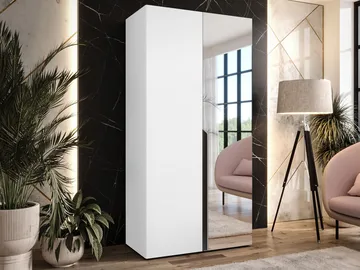 Milias Garderob med spegel 100x202 cm - vit - Förvaring - Sko- & klädförvaring - Garderober & garderobssystem