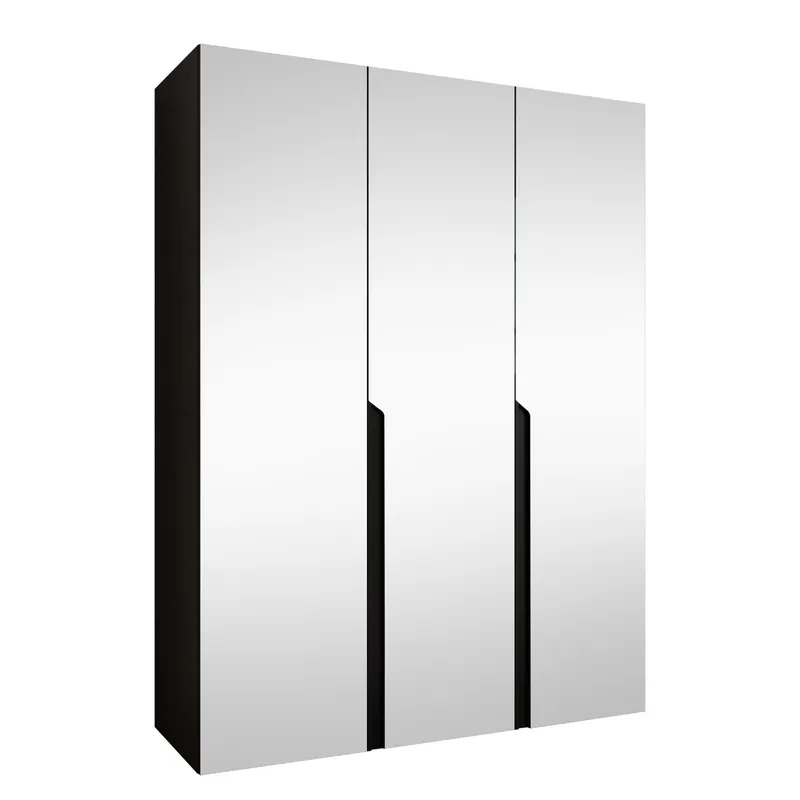 Milias Garderob med spegel 150x202 cm, svart