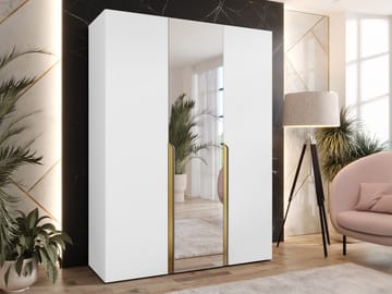 Milias Garderob med spegel 150x202 cm - vit - Förvaring - Sko- & klädförvaring - Garderober & garderobssystem