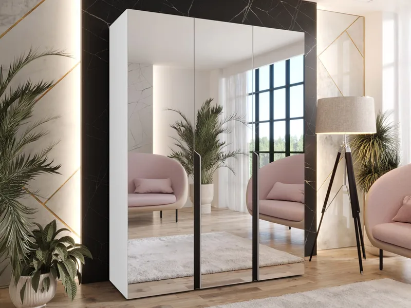 Milias Garderob med spegel 150x202 cm - vit - Förvaring - Sko- & klädförvaring - Garderober & garderobssystem