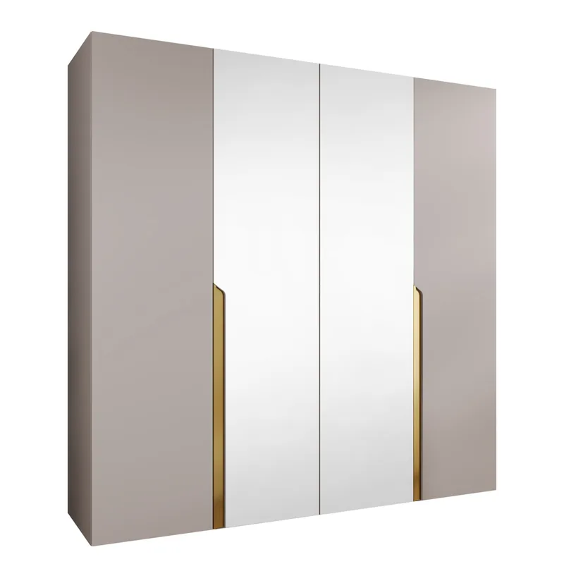 Milias Garderob med spegel 200x202 cm, beige