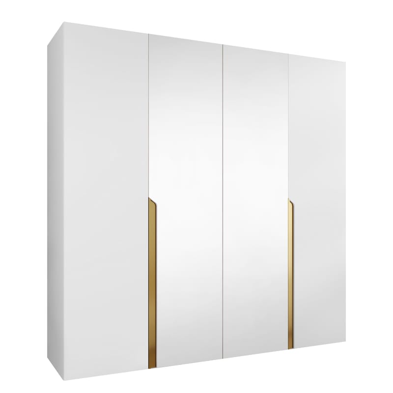 Milias Garderob med spegel 200x202 cm, vit
