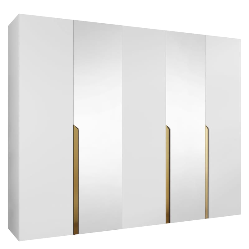 Milias Garderob med spegel 250x202 cm, vit