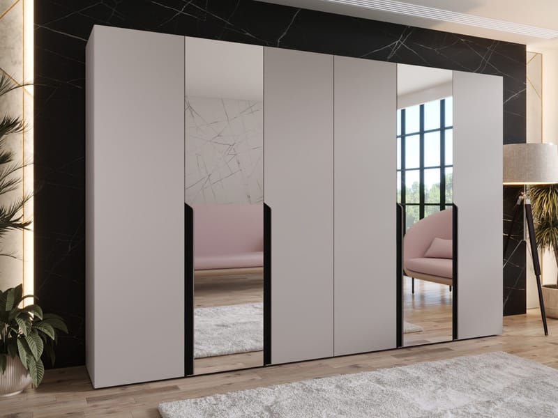 Milias Garderob med spegel 300x202 cm - beige - Förvaring - Sko- & klädförvaring - Garderober & garderobssystem