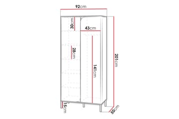 Monfort Garderob 92x201 cm - Beige - Förvaring - Sko- & klädförvaring - Garderober & garderobssystem