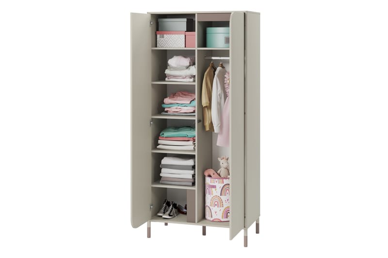 Monfort Garderob 92x201 cm - Beige - Förvaring - Sko- & klädförvaring - Garderober & garderobssystem
