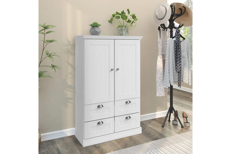 Motala Garderob 83x130 cm - Vit - Förvaring - Sko- & klädförvaring - Garderober & garderobssystem