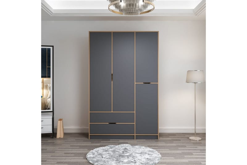 Munna Garderob 140x208 cm - Antracit - Förvaring - Sko- & klädförvaring - Garderober & garderobssystem