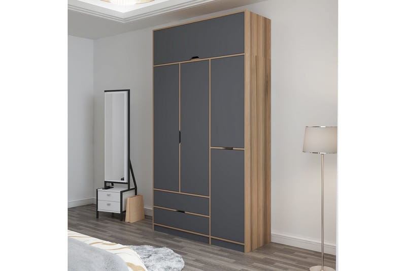 Munna Garderob 140x253 cm - Antracit - Förvaring - Sko- & klädförvaring - Garderober & garderobssystem