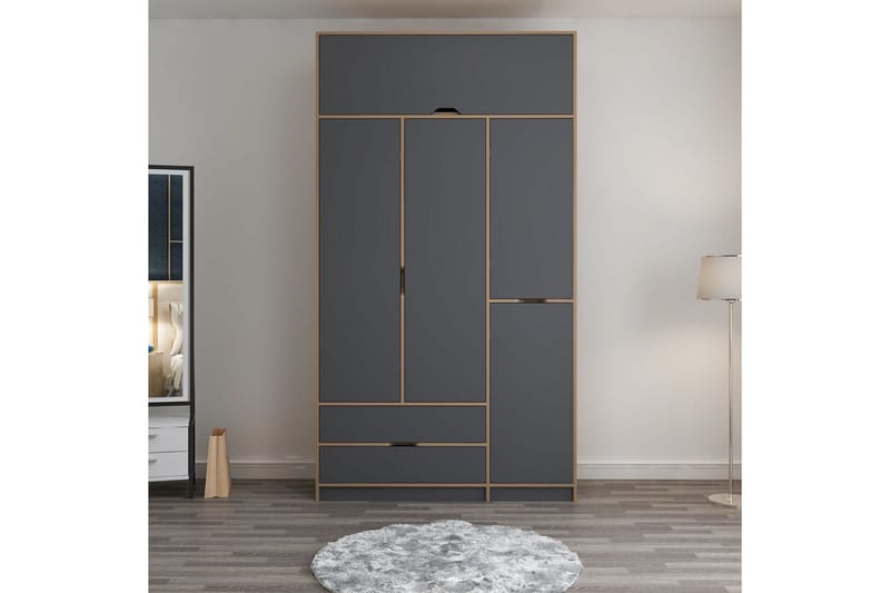 Munna Garderob 140x253 cm - Antracit - Förvaring - Sko- & klädförvaring - Garderober & garderobssystem