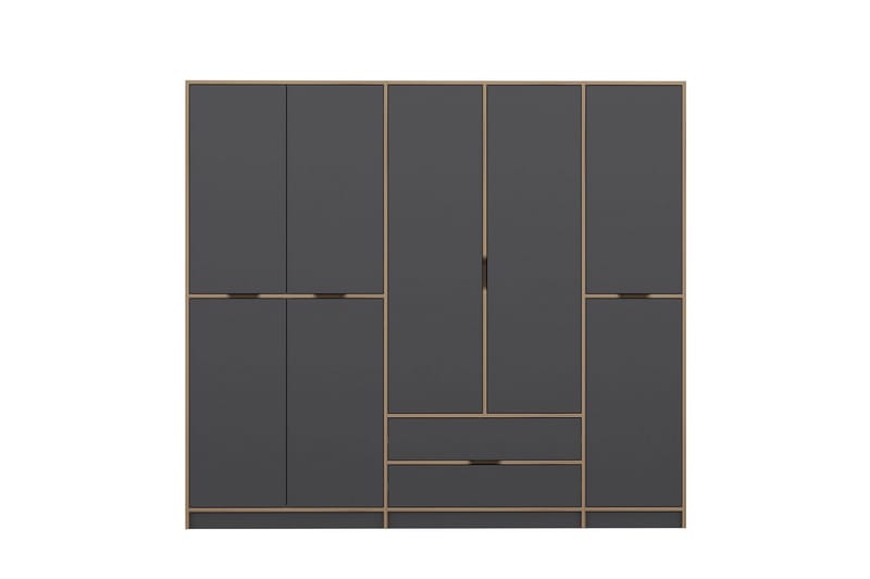 Munna Garderob 232x208 cm - Antracit - Förvaring - Sko- & klädförvaring - Garderober & garderobssystem