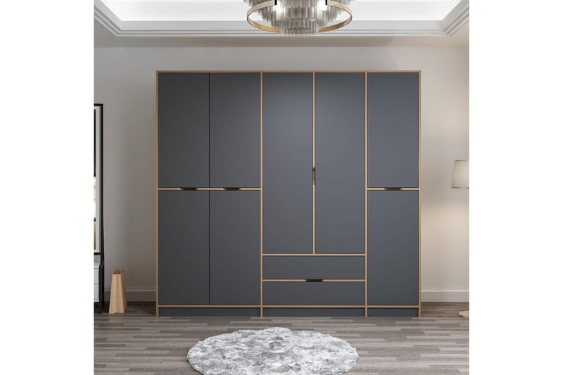 Munna Garderob 232x208 cm - Antracit - Förvaring - Sko- & klädförvaring - Garderober & garderobssystem