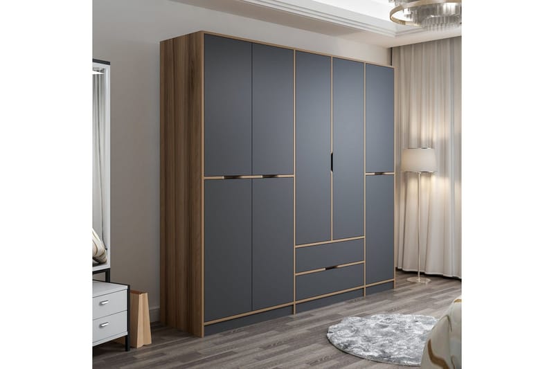 Munna Garderob 232x208 cm - Antracit - Förvaring - Sko- & klädförvaring - Garderober & garderobssystem