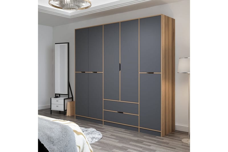 Munna Garderob 232x208 cm - Antracit - Förvaring - Sko- & klädförvaring - Garderober & garderobssystem