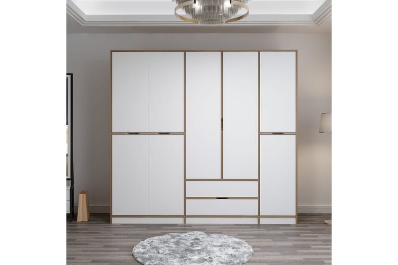 Munna Garderob 232x208 cm - Vit - Förvaring - Sko- & klädförvaring - Garderober & garderobssystem