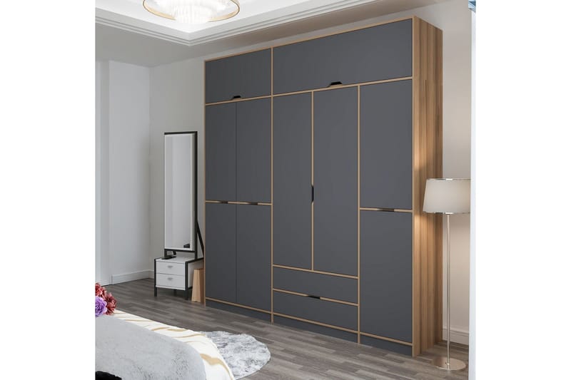 Munna Garderob 232x253 cm - Antracit - Förvaring - Sko- & klädförvaring - Garderober & garderobssystem