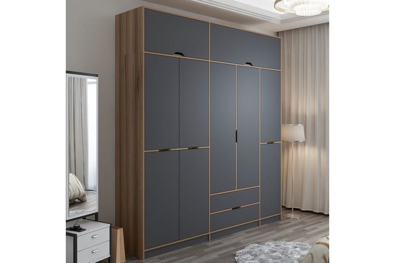 Munna Garderob 232x253 cm - Antracit - Förvaring - Sko- & klädförvaring - Garderober & garderobssystem