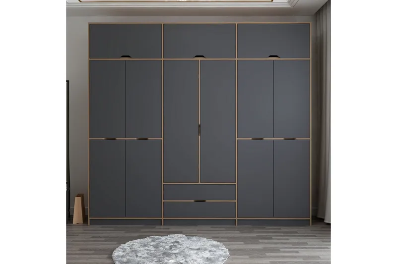 Munna Garderob 277x253 cm - Antracit - Förvaring - Sko- & klädförvaring - Garderober & garderobssystem