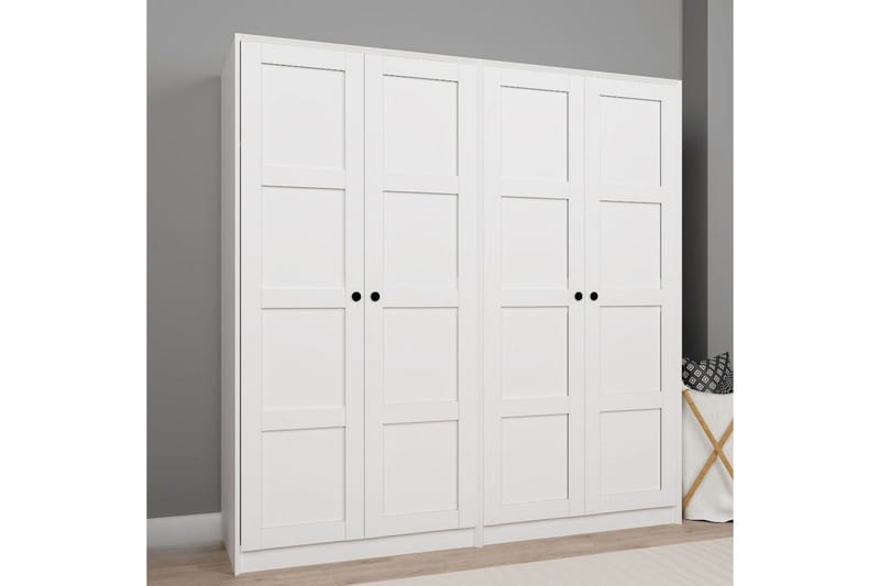 Nagouri Garderob 188x190 cm - Vit - Förvaring - Sko- & klädförvaring - Garderober & garderobssystem