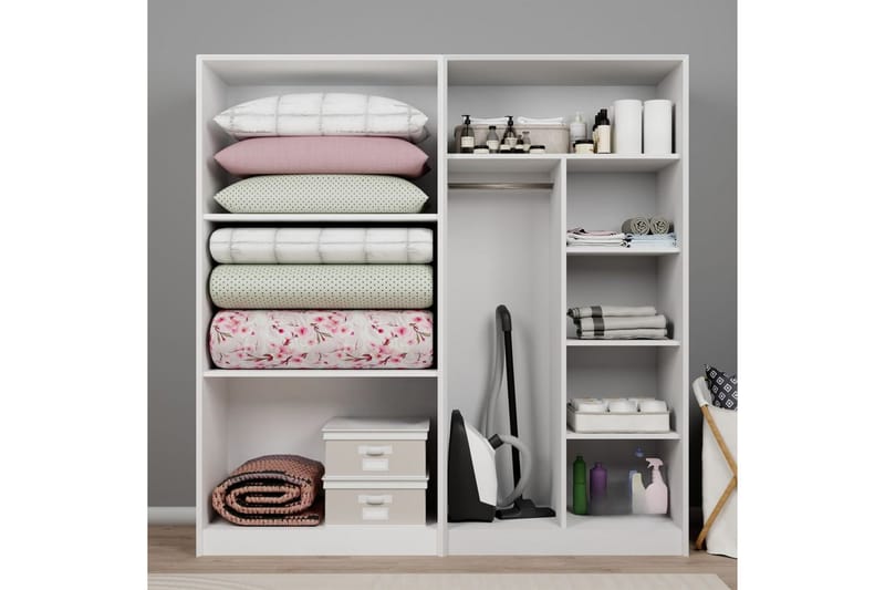 Nagouri Garderob 188x190 cm - Vit - Förvaring - Sko- & klädförvaring - Garderober & garderobssystem