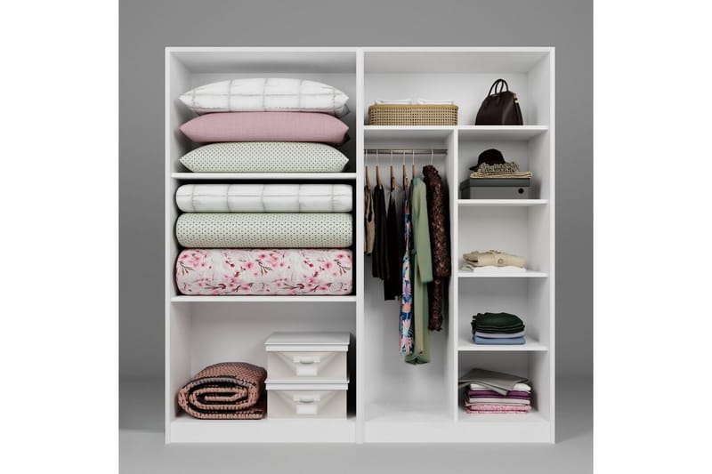 Nagouri Garderob 188x190 cm - Vit - Förvaring - Sko- & klädförvaring - Garderober & garderobssystem