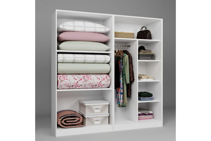 Nagouri Garderob 188x190 cm - Vit - Förvaring - Sko- & klädförvaring - Garderober & garderobssystem