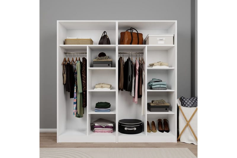 Nagouri Garderob 188x190 cm - Vit - Förvaring - Sko- & klädförvaring - Garderober & garderobssystem