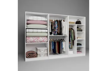 Nagouri Garderob 280x190 cm - Vit - Förvaring - Sko- & klädförvaring - Garderober & garderobssystem