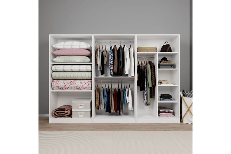 Nagouri Garderob 280x190 cm - Vit - Förvaring - Sko- & klädförvaring - Garderober & garderobssystem