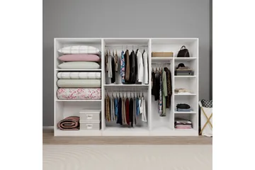 Nagouri Garderob 280x190 cm - Vit - Förvaring - Sko- & klädförvaring - Garderober & garderobssystem