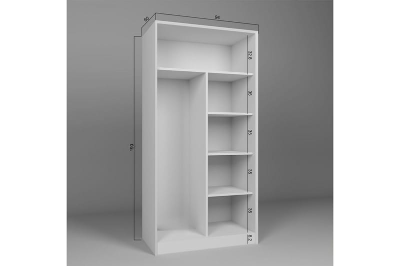 Nagouri Garderob 94x190 cm - Vit - Förvaring - Sko- & klädförvaring - Garderober & garderobssystem