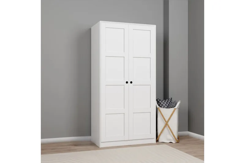 Nagouri Garderob 94x190 cm - Vit - Förvaring - Sko- & klädförvaring - Garderober & garderobssystem