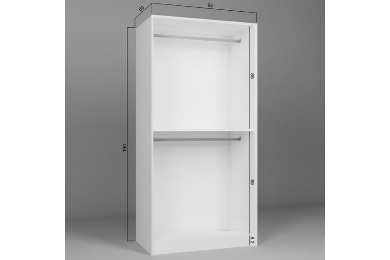 Nagouri Garderob 94x190 cm - Vit - Förvaring - Sko- & klädförvaring - Garderober & garderobssystem