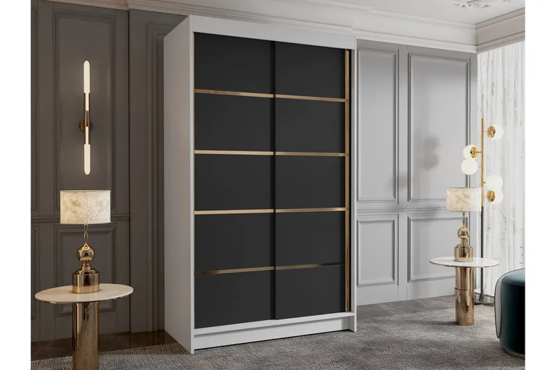 Narbonne Garderob 100x200 cm - Svart/Vit - Förvaring - Sko- & klädförvaring - Garderober & garderobssystem