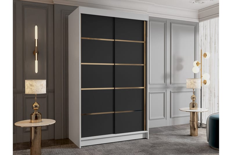Narbonne Garderob 100x200 cm - Svart/Vit - Förvaring - Sko- & klädförvaring - Garderober & garderobssystem
