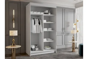 Narbonne Garderob med Spegel 100x200 cm - Beige - Förvaring - Sko- & klädförvaring - Garderober & garderobssystem