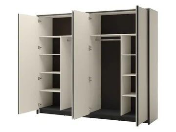 Navron Garderob med Spegel 251x215 cm - Beige - Förvaring - Sko- & klädförvaring - Garderober & garderobssystem